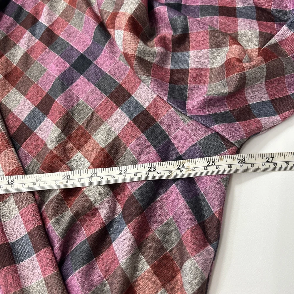 LANE BRYANT Women’s Classic Faux-Wrap Plaid Top Long Sleeve Shirt Size 26-28/4X